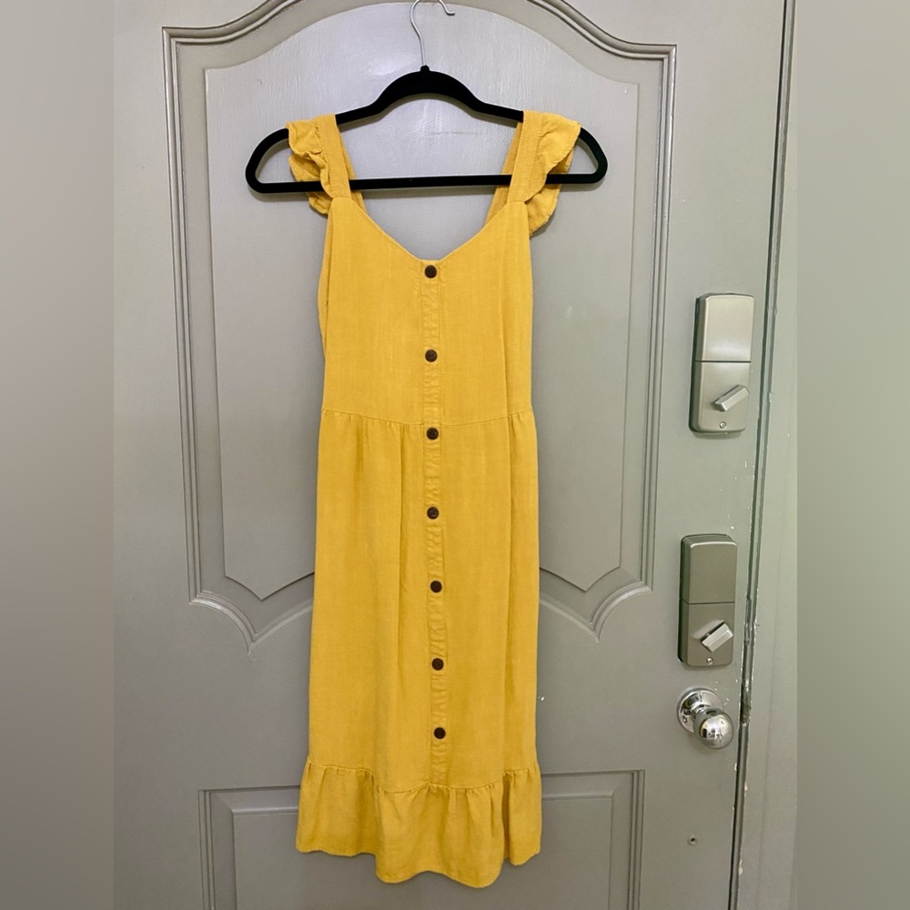Yellow Button-Down Dress